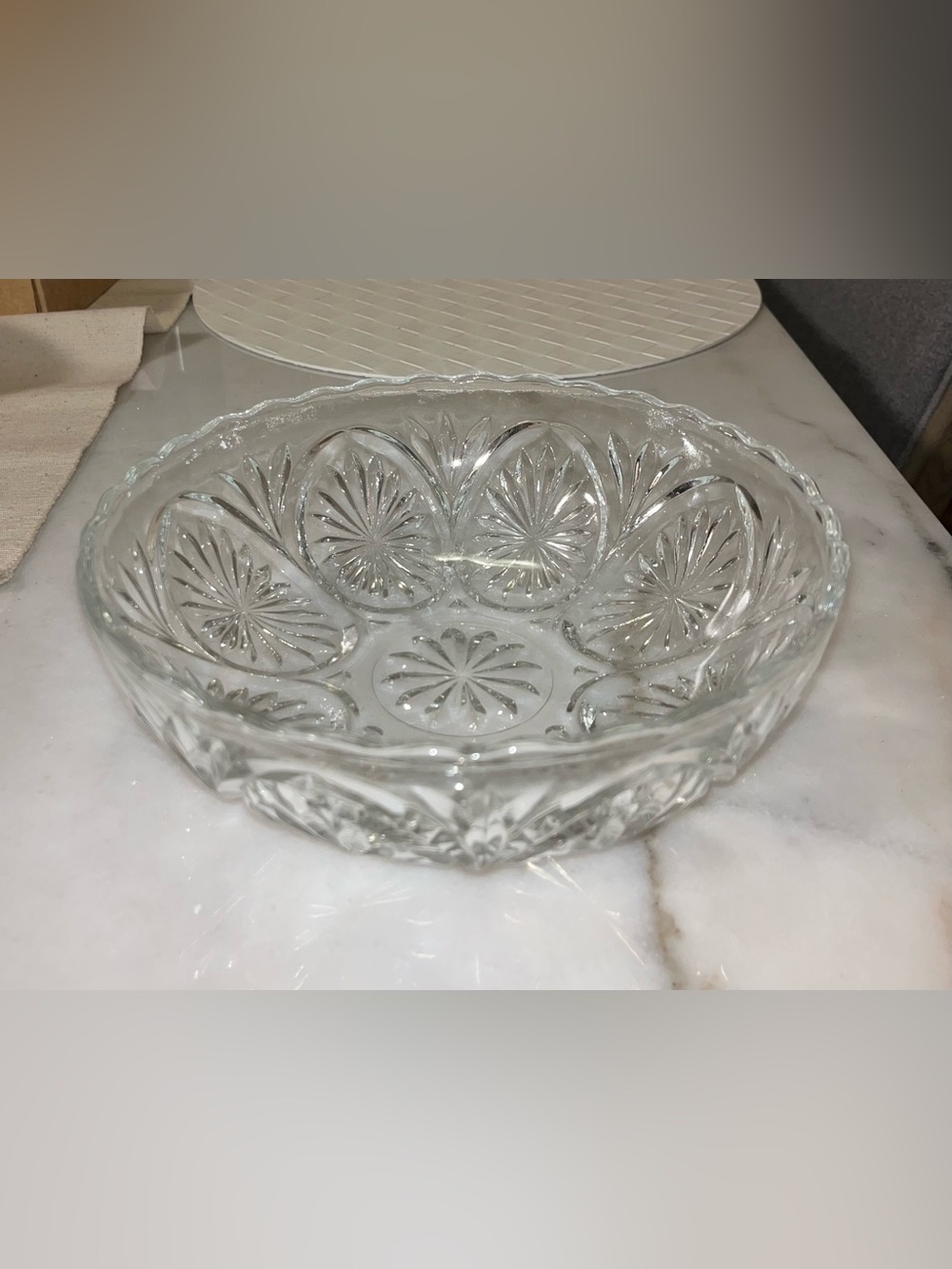 Anchor Hocking Clear Pressed Glass Serving Bowl